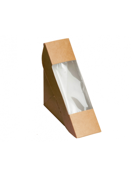 Коробка крафт с окошком- 8 (13*13*18 см)