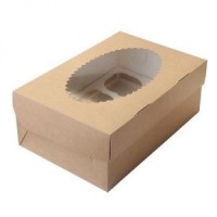 Коробка крафт с окошком-16 (33*25*10,5 см)