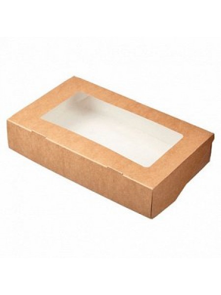 Коробка крафт с окошком (16,5*7*4 см)