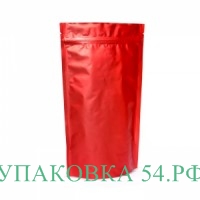 Пакет дой-пак металлизированный красный матовый 14*20,5 см